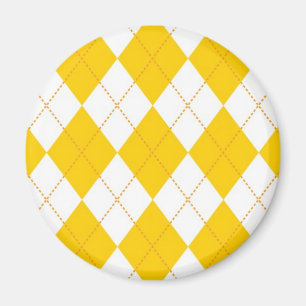 Aimant Motif à motifs de losanges jaune et blanc