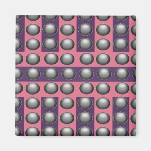 Aimant Motif à points rose et violet (Devant)