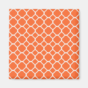 Aimant Motif à quatre feuilles en orange mandarine et bla