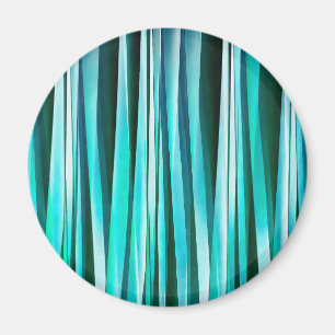 Aimant Motif à rayures océaniques turquoise et cyan