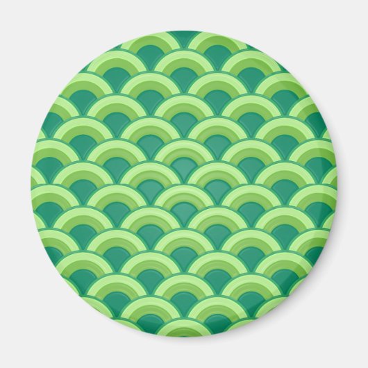 Aimant Motif à vagues Art déco - vert jade (Devant)