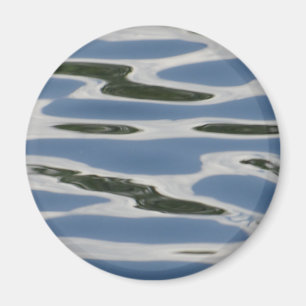 Aimant Motif Abstrait bleu et blanc