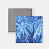 Aimant Motif abstrait liquide bleu (Recto/Verso)