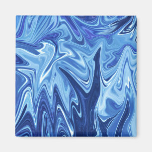 Aimant Motif abstrait liquide bleu