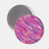 Aimant Motif abstrait violet et rose (Recto/Verso)