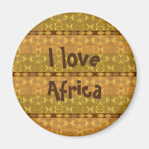 Aimant motif africain ethnique avec des simbols d'Adinkra