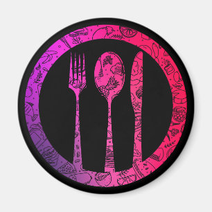 Aimant Motif alimentaire coloré Fruits Aliments Pancakes