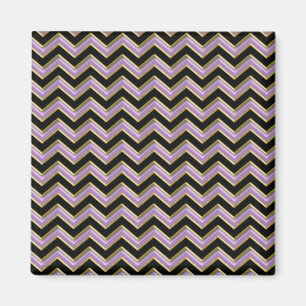 Aimant Motif Amethyst Gold Black Zigzag