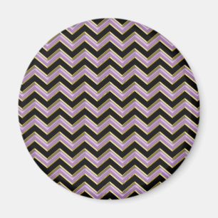 Aimant Motif Amethyst Gold Black Zigzag