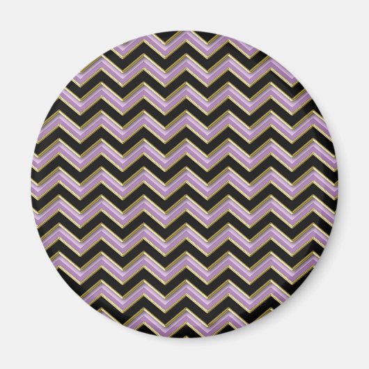Aimant Motif Amethyst Gold Black Zigzag (Devant)