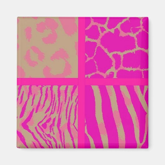 Aimant Motif animal sauvage rose (Devant)