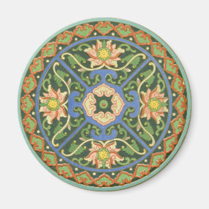 Aimant Motif antique cloisonné chinois : Vert Jade