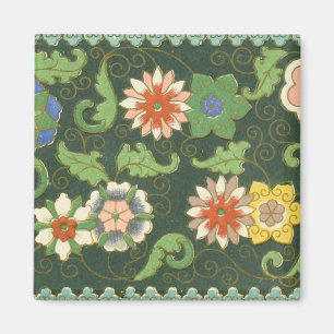 Aimant Motif antique cloisonné chinois : Vert Jade