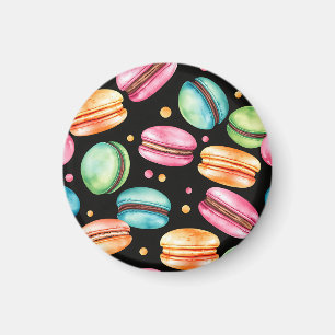 Aimant Motif aquarelle de macaron français coloré
