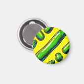 Aimant Motif Art Pop Néon de Courgettes (Recto/Verso)