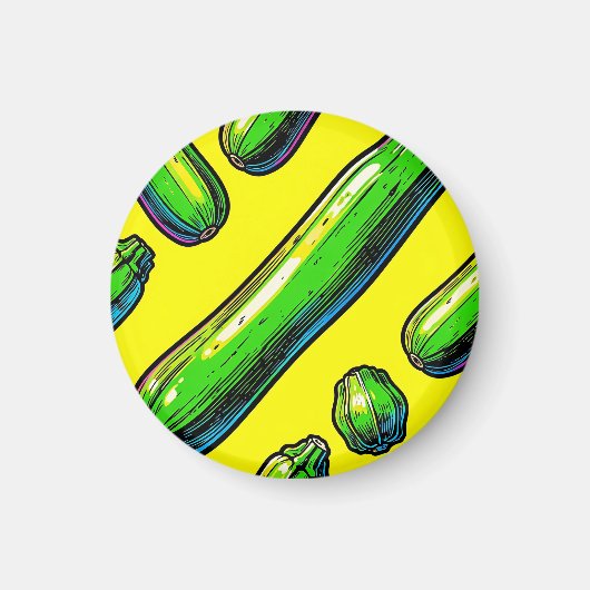 Aimant Motif Art Pop Néon de Courgettes (Devant)