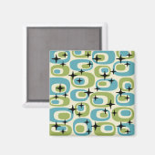 Aimant Motif atomique moderne du milieu du siècle (Recto/Verso)