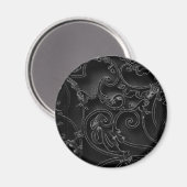 Aimant Motif baroque gothique noir (Recto/Verso)