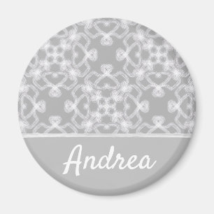 Aimant Motif blanc et gris personnalisé