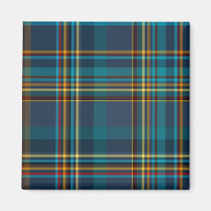 Aimant Motif bleu coloré de plaid