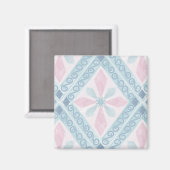 Aimant motif bleu en forme de diamant (Recto/Verso)