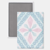Aimant motif bleu en forme de diamant (Recto/Verso)