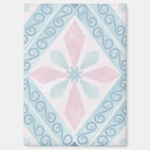 Aimant motif bleu en forme de diamant