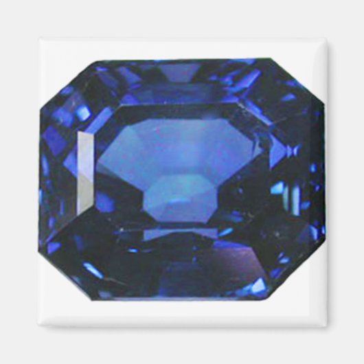 Aimant Motif bleu Sapphire rectangulaire (Devant)