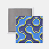 Aimant Motif BLOB Bleu (Recto/Verso)