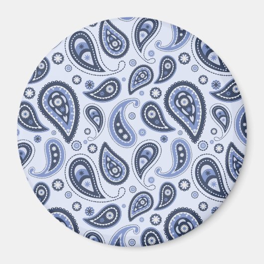 Aimant Motif Blue Paisley (Devant)