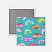 Aimant Motif Blue Rainbow Chameleon (Recto/Verso)