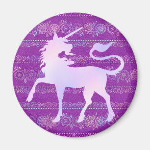 Aimant Motif bohémien iridescent et silhouette de licorne