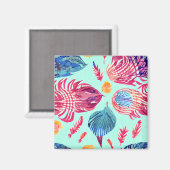 Aimant Motif Boho Feathers (Recto/Verso)