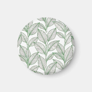 Aimant Motif botanique de feuille de laurier vert