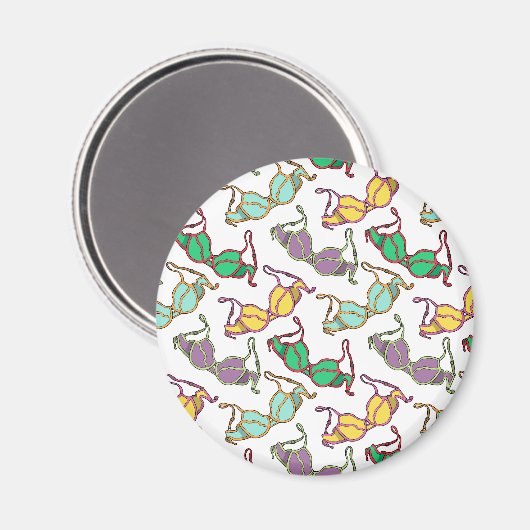 Aimant Motif Bra multicolore (Recto/Verso)