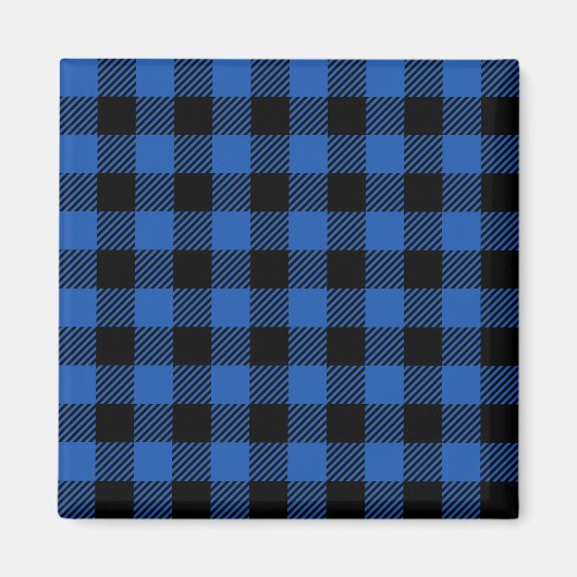 Aimant Motif Buffalo À damiers noir et bleu (Devant)