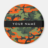 Aimant Motif Camouflage orange, Votre nom, Personnaliser (Devant)