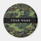 Aimant Motif Camouflage Vert, Votre nom, Personnaliser (Devant)