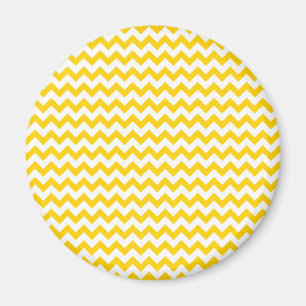 Aimant Motif Canarien Jaune Et Blanc Zigzag Chevron
