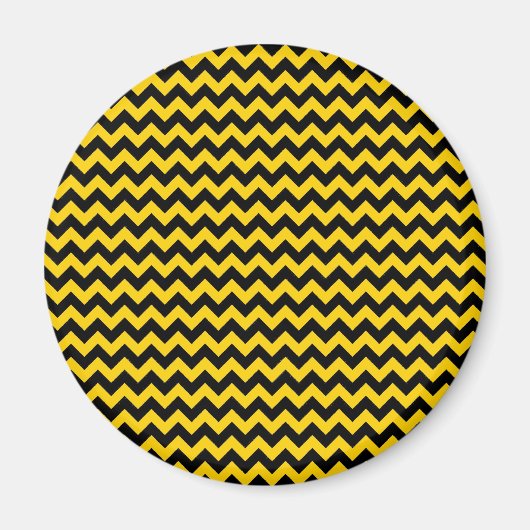 Aimant Motif Canarien Jaune Et Noir Zigzag Chevron (Devant)