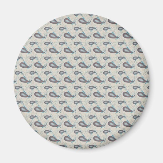 Aimant Motif Champagne Paisley (Devant)