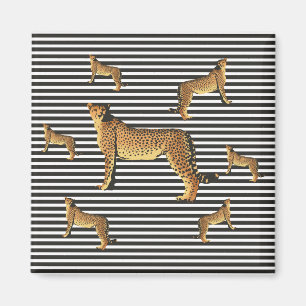 Aimant Motif Cheetah Et Stripe