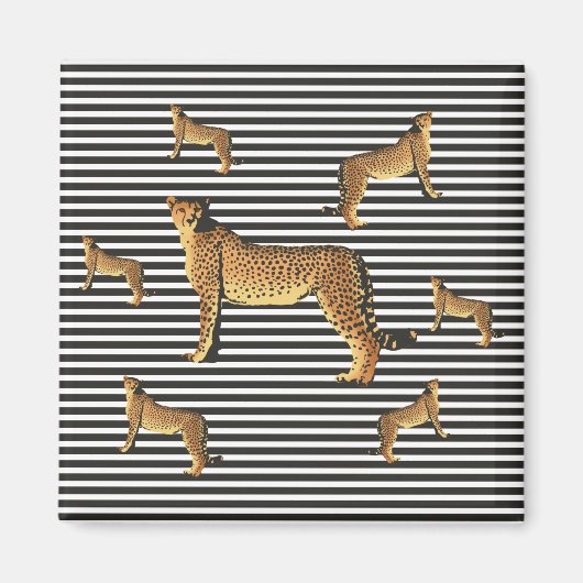 Aimant Motif Cheetah Et Stripe (Devant)