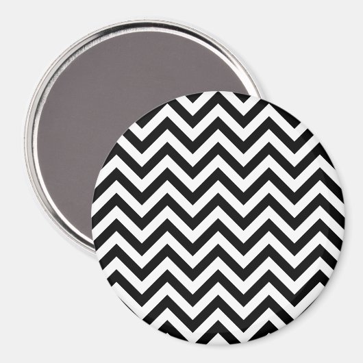 Aimant Motif Chevron blanc noir simple (Recto/Verso)