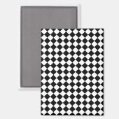 Aimant Motif Chevron noir et blanc solide (Recto/Verso)