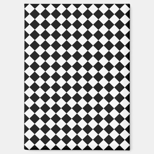 Aimant Motif Chevron noir et blanc solide (Recto)