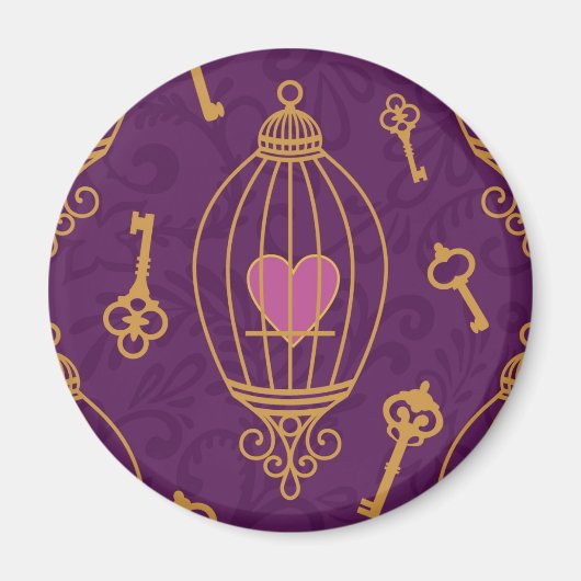 Aimant Motif-Clés-Coeurs (Devant)