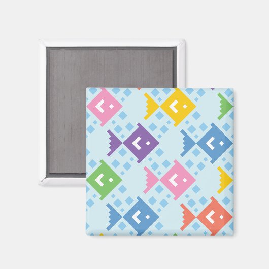 Aimant Motif coloré de poissons de l'océan (Recto/Verso)