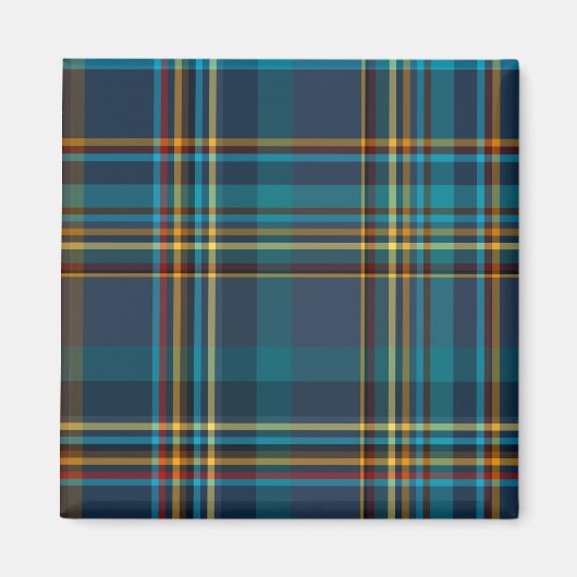 Aimant Motif couleur bleu plaid (Devant)