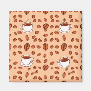 Aimant Motif Cozy de Tasses de Haricots de Café
